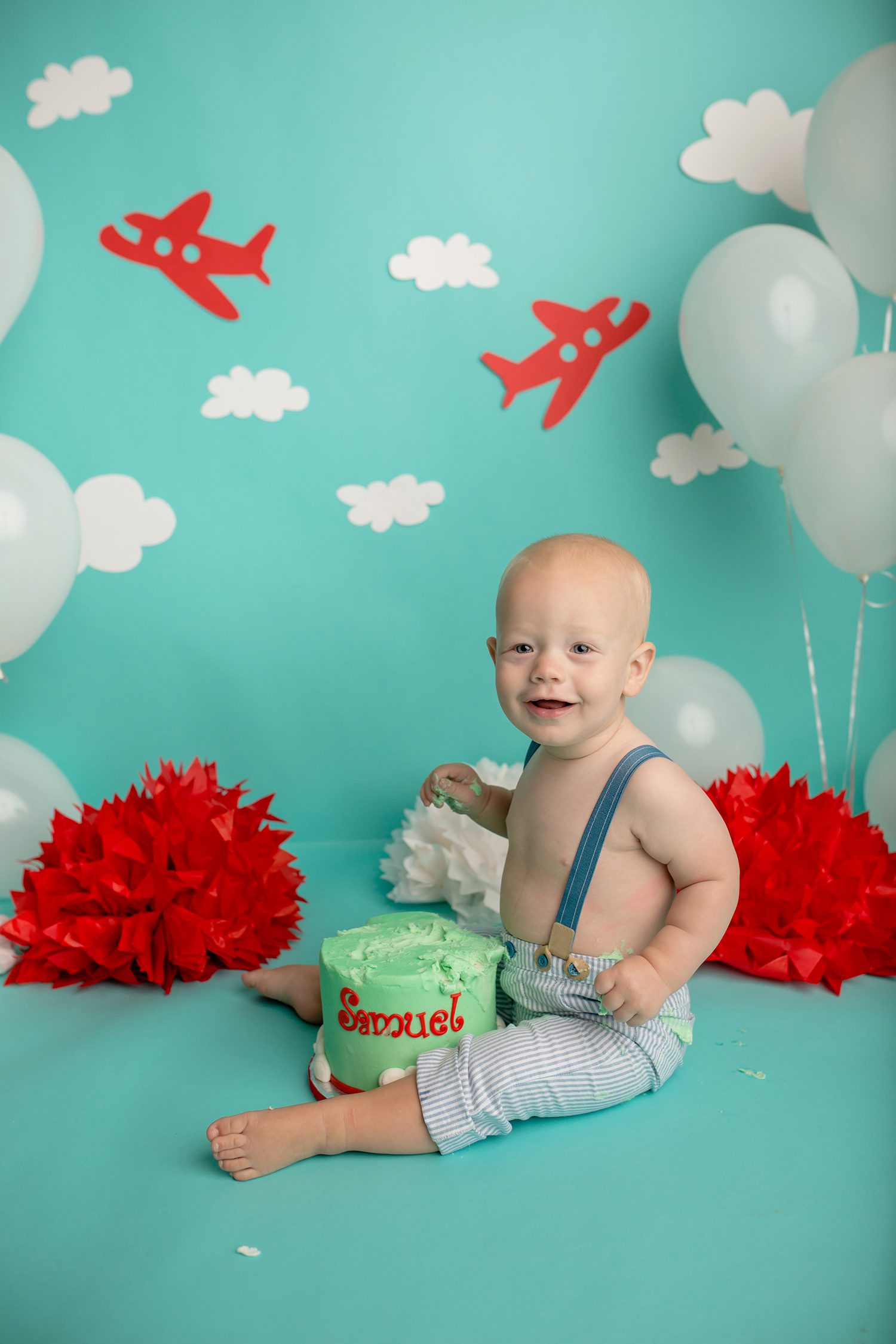 houston katy cake smash one year studio photographer