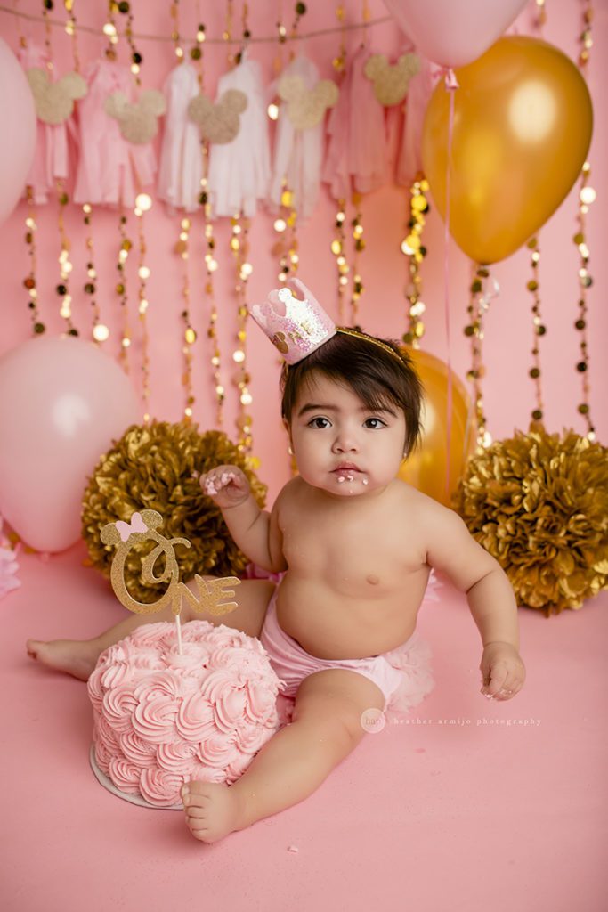 houston katy richmond baby newborn one year first birthday cake smash studio session