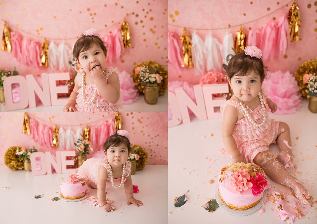houston katy texas cake smash one year birthday baby milestone studio session best photographer