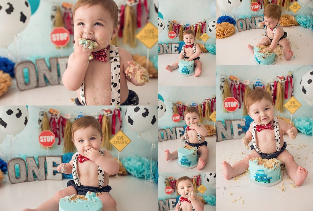 katy houston cake smash first birthday studio baby photographer