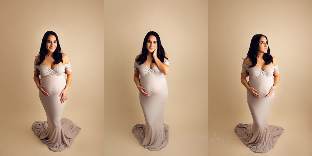 maternity gown in Houston Texas photography studio