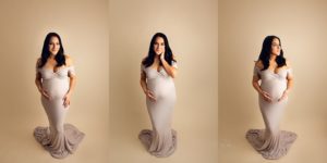 maternity gown in Houston Texas photography studio