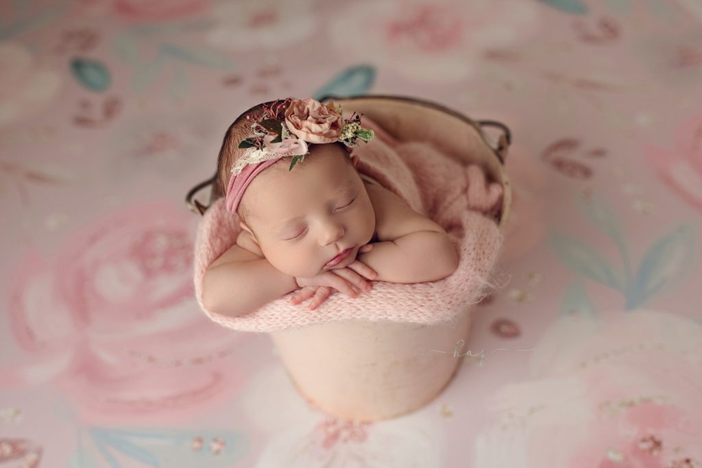 Houston newborn baby posed and photographed professional