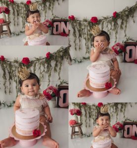 katy houston cake smash first birthday studio baby photographer