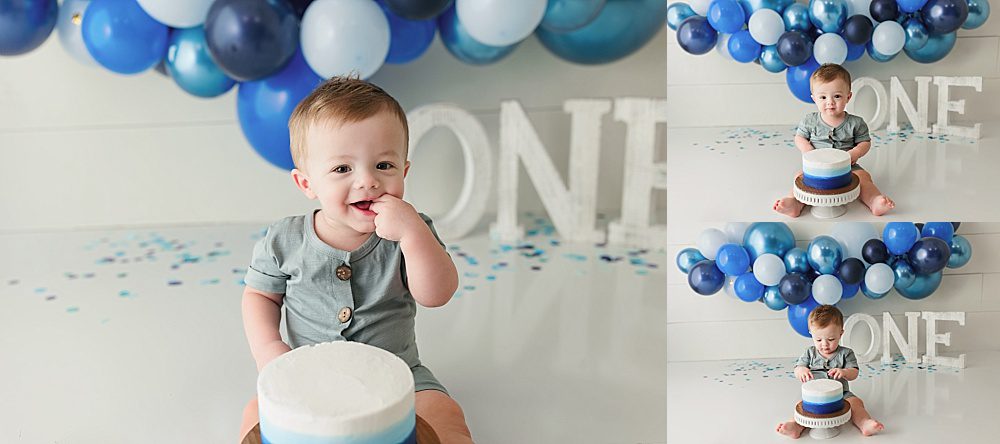 katy houston studio baby first birthday one year cake smash session photos