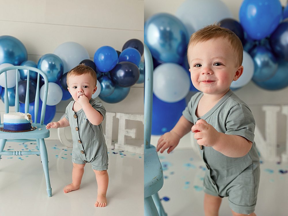 katy houston studio baby first birthday one year cake smash session photos