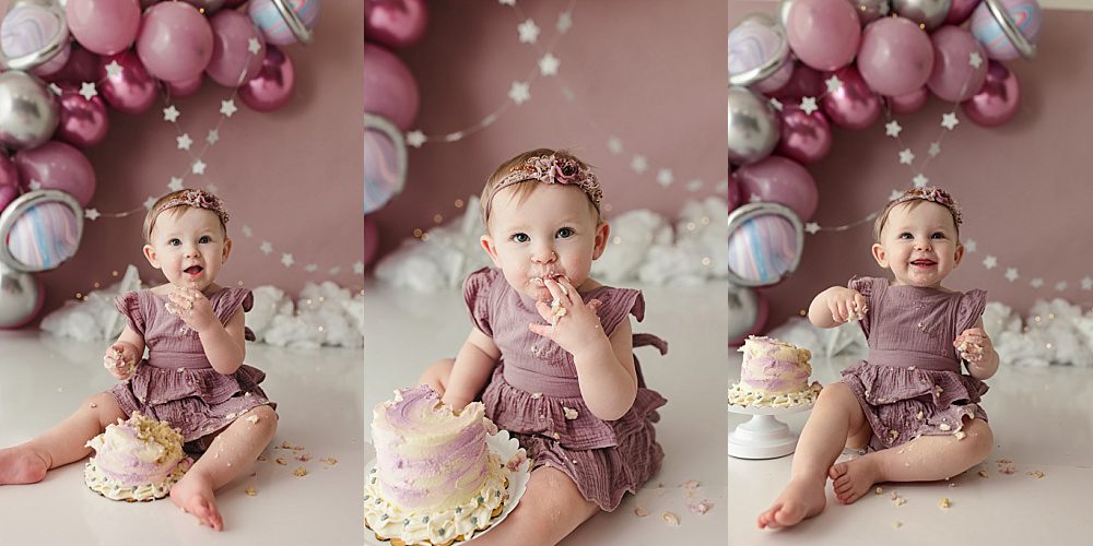 katy houston studio baby first birthday one year cake smash session photos