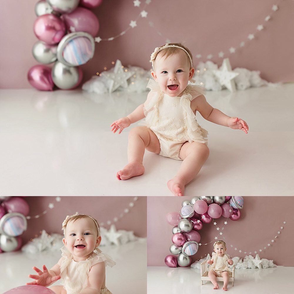 katy houston studio baby first birthday one year cake smash session photos