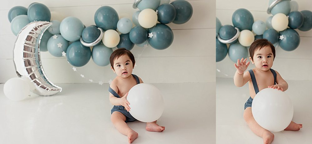 katy houston studio baby first birthday one year cake smash session photos